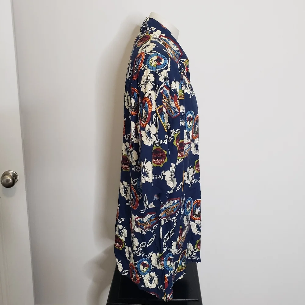 Big Dogs Shirt Men's Hawaiian Floral Short Sleeve Button Up Surf Hotel Size 3X